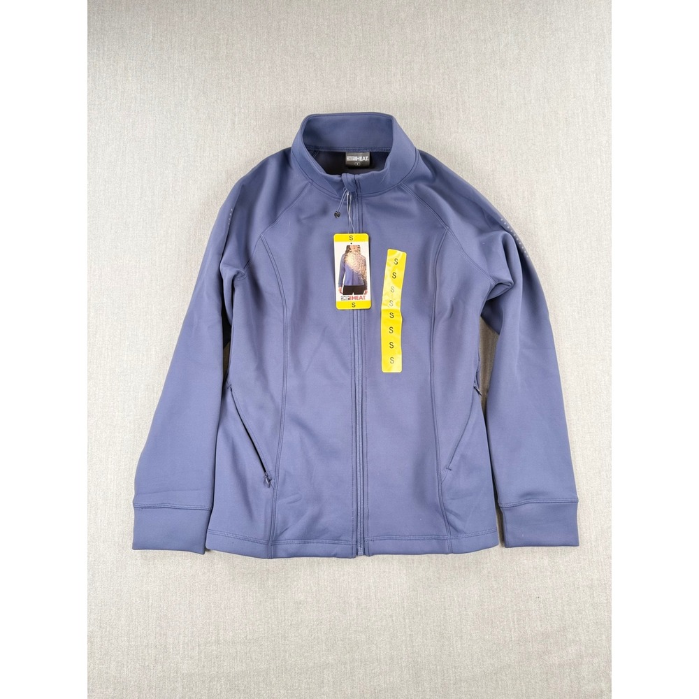 32 Degrees Heat Womens Blue Full Zip Mock Neck Active Jacket S 1899512